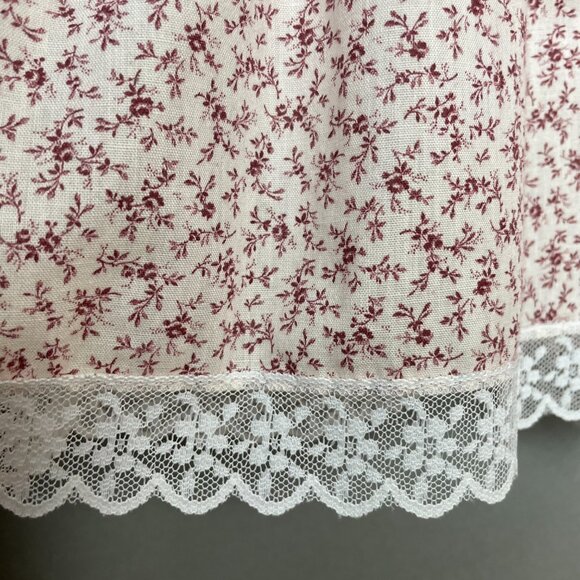 Gunne Sax Dress Prairie 70s Floral Lace Short Sleeve Pale Pink Retro Junior Midi - Picture 13 of 15